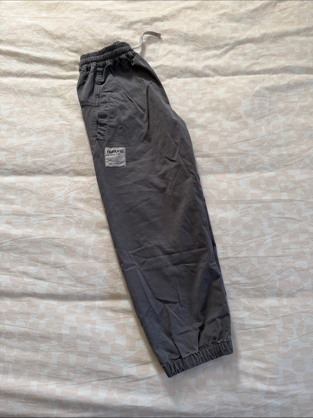 nununu boy’s Charcoal Gray Elastic-Waist Cargo Joggers